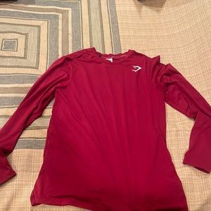 Crimson red gymshark long sleeve, large